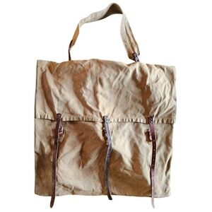 Duluth Monarch 3 Tan VTG 60's Canvas Leather Rucksack Backpack Military Gear Bag